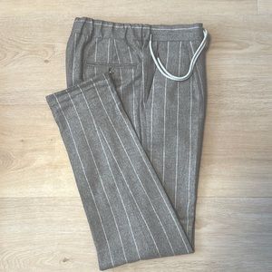 Suitsupply Light Brown Stripe Flannel Ames Trouser (Used) (32” waist)